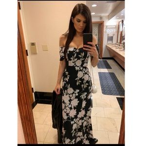 Wayf off the shoulder dress black dress